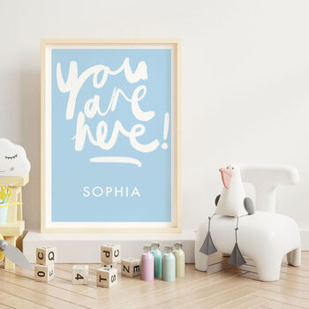 Personalised Name Print With Handwritten You Are Here, 6 of 10