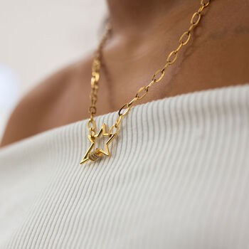 Large Link And Stretch Star Necklace, 3 of 4