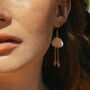 Gold Tone Pink Chalcedony Crystal Cloud Earrings, thumbnail 2 of 3