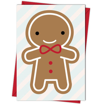 Cookie Cute Kawaii Gingerbread Man Card, 4 of 5
