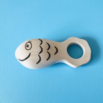 Wooden Baby Fish Rattle, 2 of 3