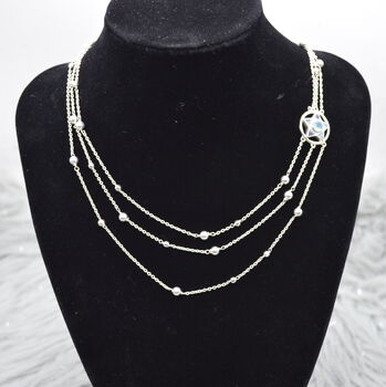 Aqua Chalcedony, Opal Sterling Silver Necklace, 3 of 10