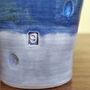 9th Anniversary Pottery Tumbler Blue Birthday Mug, thumbnail 3 of 8