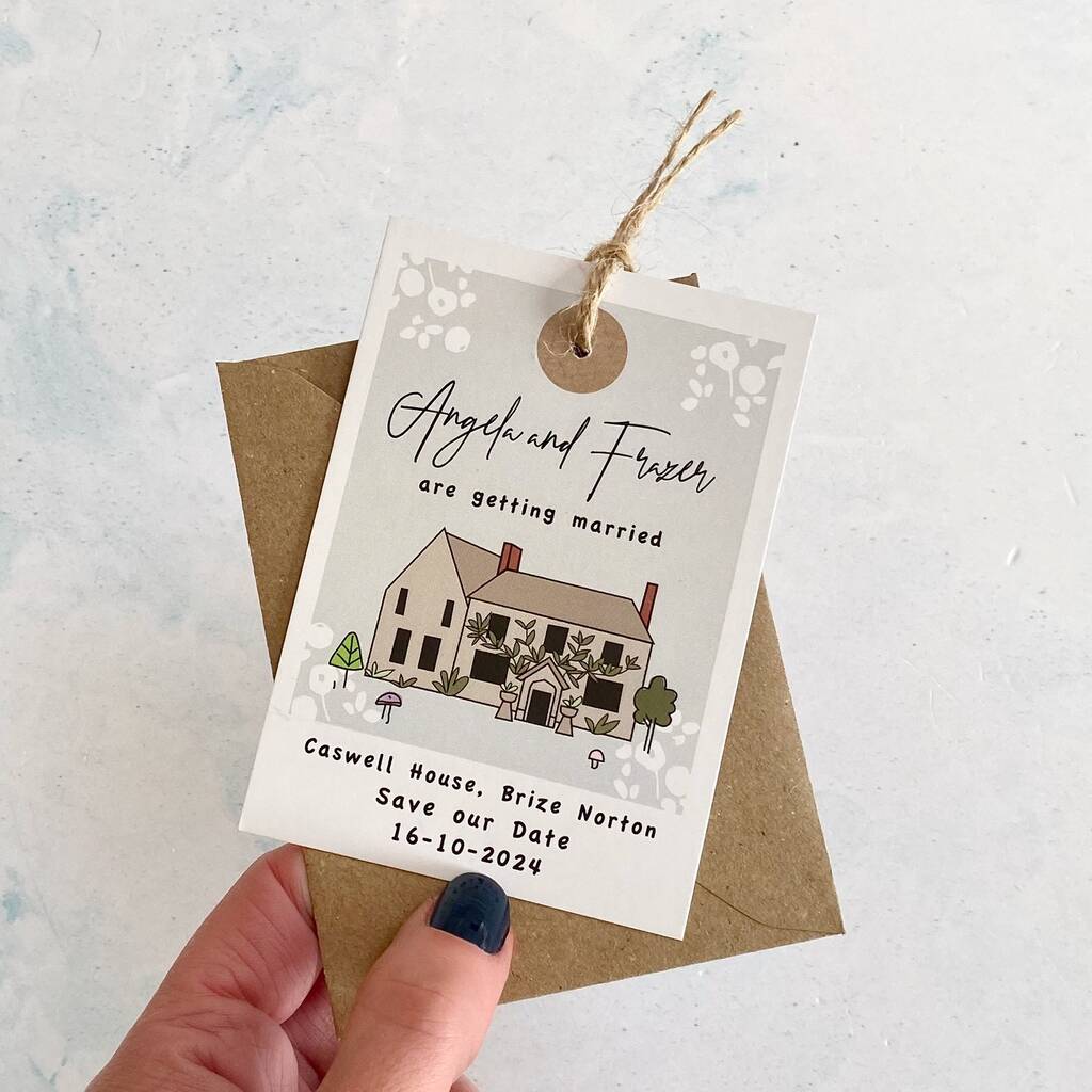 Wedding Venue Bespoke Illustration Luggage Tag, 1 of 12
