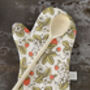 Strawberry Cotton Linen Double Oven Gloves, thumbnail 2 of 3