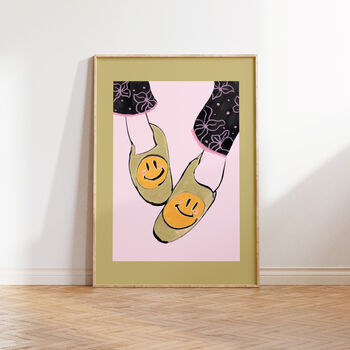 Smile Slippers Poster, Fashion Illustration Art Print, 2 of 4