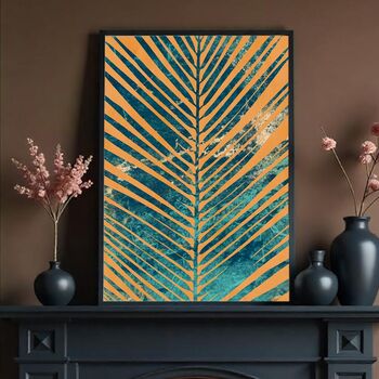 Alcohol Ink Tropical Palm Leaf Custom Colour Art Print, 2 of 8
