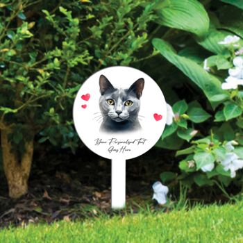 Personalised Cat Love Heart Memorial Grave Marker, 6 of 12