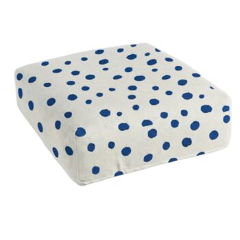 Hand Painted Linen Floor Cushion Cube In Polka Dot Print, 7 of 12
