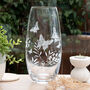 Butterfly Floral Barrel Crystal Glass Vase, thumbnail 1 of 3