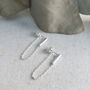 Sterling Silver 925 Bar And Chain Dangle Ear Stud Earrings, thumbnail 5 of 10