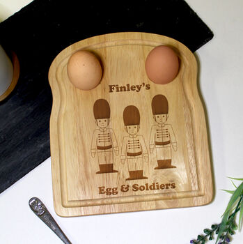 Personalised Soldiers Dippy Egg And Toast Board, 3 of 4
