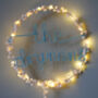 Personalised Fairy Light Wreath Two Lines, thumbnail 3 of 8