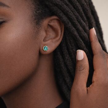 Sterling Silver December Birthstone Stud Earrings – 7mm, 3 of 9