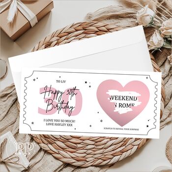 Personalised 30th Birthday Scratch Card, Surprise Gift Reveal, 3 of 9