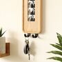 Solid Oak Photobooth Strip Frame Key Holder With Photo Printing, thumbnail 3 of 9