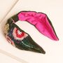Velvet Floral Embroidered Headband, thumbnail 4 of 4
