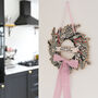 Wooden Christmas Wreath With Velvet Ribbon Decoration, thumbnail 5 of 11