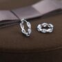 Dotted Marquise Cz Hoop Earrings Sterling Silver, thumbnail 2 of 11