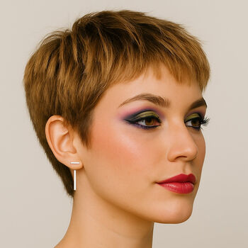 Gold Plated Bar Two Way Ear Jacket Earrings, 4 of 6