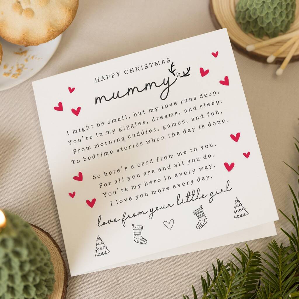 Personalised Christmas Card For Mum From Daughter, 1 of 7