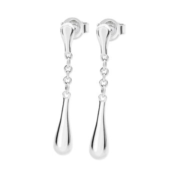 Solid Sterling Silver Falling Drop Earrings, 2 of 4