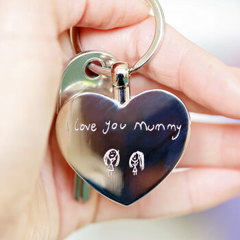 Hearts Keychain With Handwriting Personalised Engraving, 2 of 8