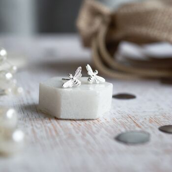 Happy Bee Day Sterling Silver Earrings, 3 of 5