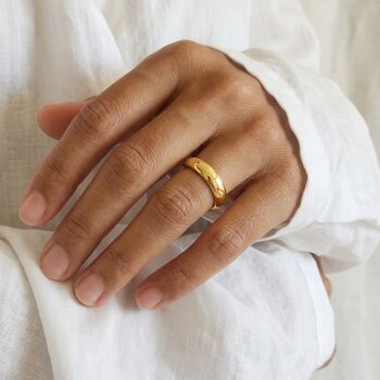 Classic Band Ring Gold 4mm Non Tarnish Waterproof, 2 of 9