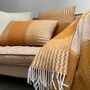 Uptown Wool Throw Ocre, thumbnail 3 of 6