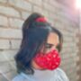 Christmas Red And Gold Face Mask And Scrunchie Gift Set, thumbnail 3 of 4