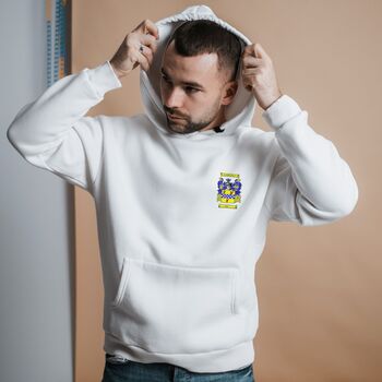 Personalised Hoodie With Small Coat Of Arms, 11 of 11