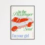 Wolf Alice 'Passenger Seat' Porsche 911 Lyric Art Print, thumbnail 4 of 6