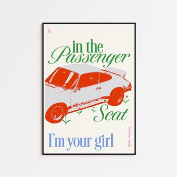 Wolf Alice 'Passenger Seat' Porsche 911 Lyric Art Print, 4 of 6