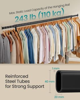 Heavy Duty Clothes Rack Extendable Rail, 5 of 6