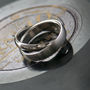 Double Link Mens Stainless Steel Band Ring, thumbnail 2 of 11