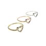 Heart Rings Cz, Rose Or Yellow Gold Vermeil 925 Silver, thumbnail 9 of 10