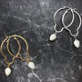 18k Gold Plated Mother Of Pearl Large Hoops, thumbnail 4 of 5