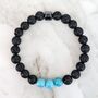 Men's Turquoise And Lava Bead December Birthstone Bracelet, thumbnail 6 of 10