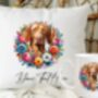 Personalised Vizsla Summer Floral Dog Wreath Cushion And Mug Bundle, thumbnail 1 of 4