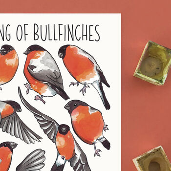 Bullfinches Wildlife Watercolour Postcard, 2 of 6