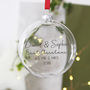 First Married Christmas Glass Bauble Keepsake, thumbnail 7 of 12