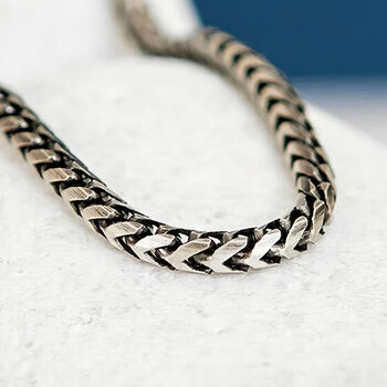 Oxidised Sterling Silver Snake Chain Necklace – 20in To 22in, 2 of 9