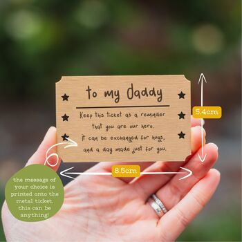 Daddy Father's Day Metal Golden Ticket, 2 of 2