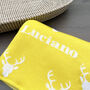Personalised Knitted Stag Baby Blanket, thumbnail 11 of 12