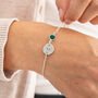Initial And Birthstone Bracelet Silver Plated, thumbnail 1 of 9