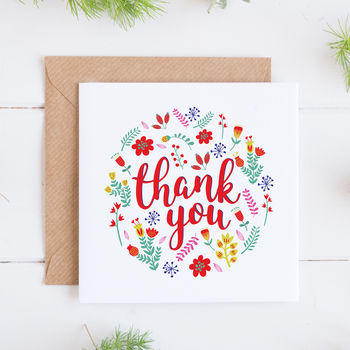 Floral Folk Thank You Card, 4 of 4