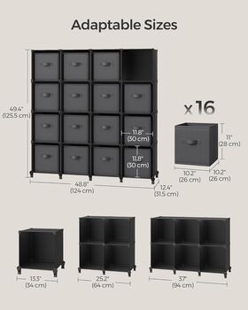 Cube Storage Unit Non Woven Fabric Customisable Shelves, 12 of 12
