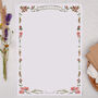 A4 Letter Writing Paper Pink Floral Border, thumbnail 1 of 4
