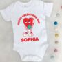 Happy Valentines Day Retro Babygrow, thumbnail 1 of 3